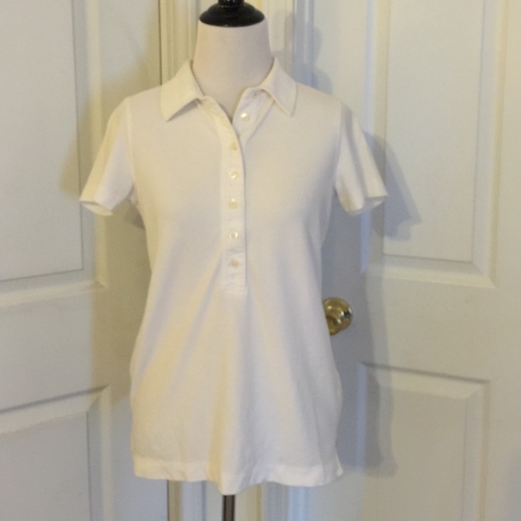 💖Banana Republic White Polo Shirt Small