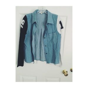 Denim Shirt with Sport sleeves