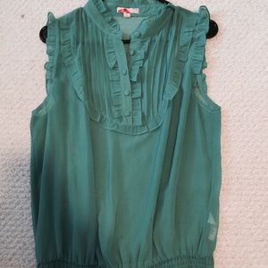 Ladies Rue 21 sheer green blouse