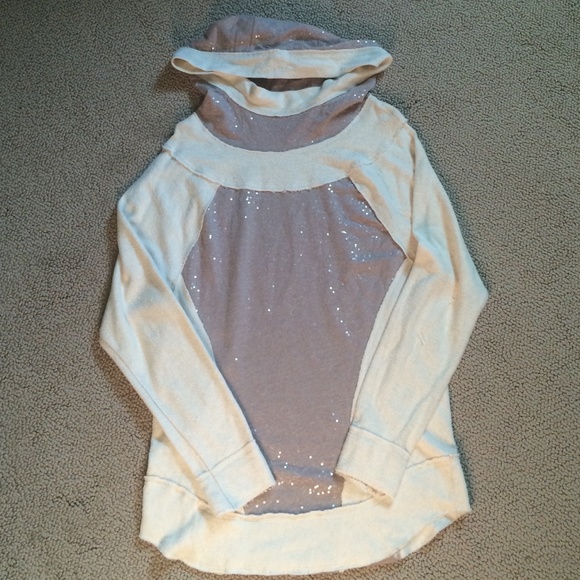 Free People hooded sequined sweater.