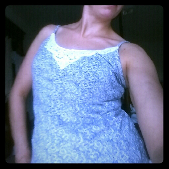 Blue floral tank top