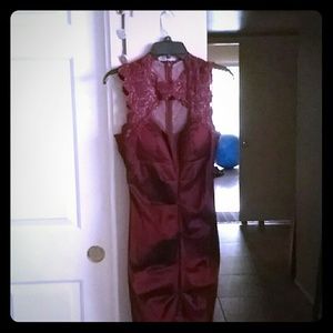 Maroon Shimmer Mermaid Dress