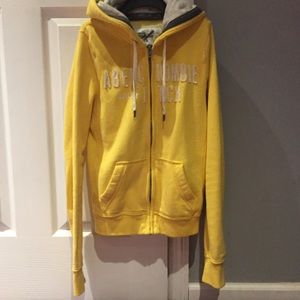 Abercrombie Yellow Zip Up Hoodie