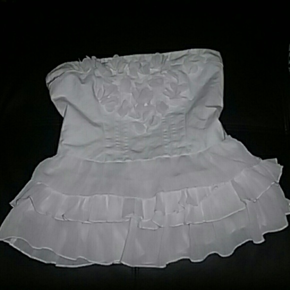 White, strapless.