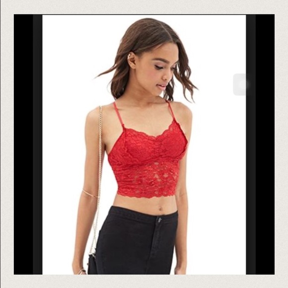 Floral lace crop top