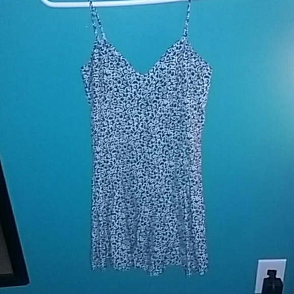 Teal & white romper.