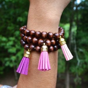 Wooden Tassel Beaded Bracelets