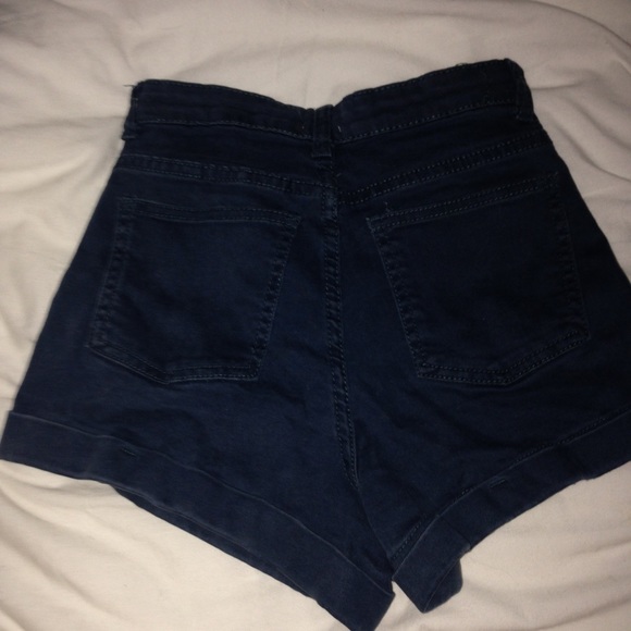 TEAL HIGH WAISTED SHORTS - Picture 3 of 3