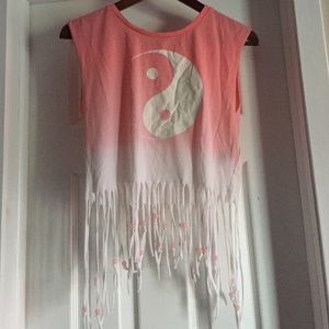 Ombré yin yang crop top