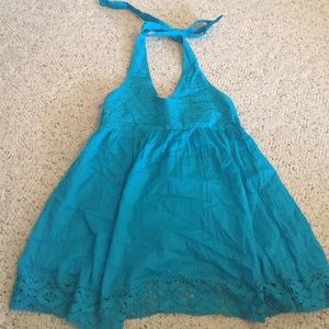 Adorable blue lace halter top