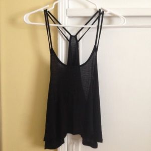 Black cropped tank top