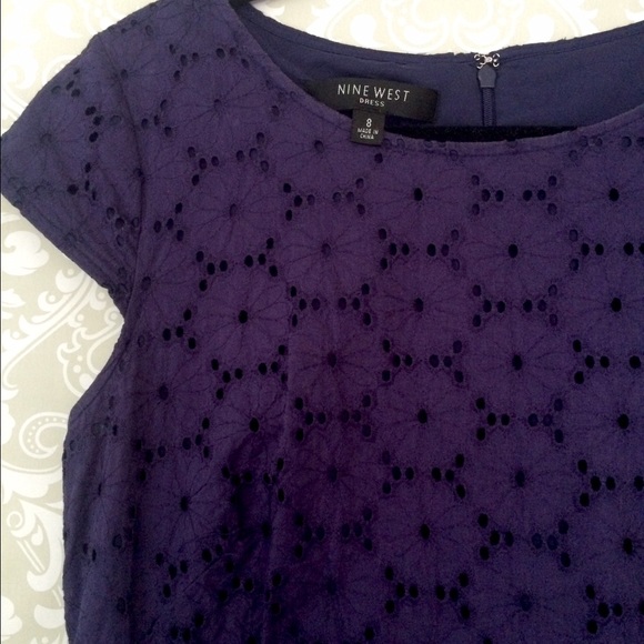Sold in Bundle. Nine West navy eyelet dress. - Picture 2 of 2