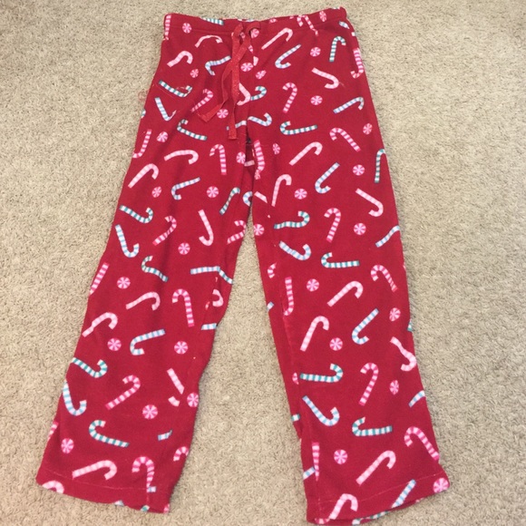 Candy cane fleece PJ pants (never worn)