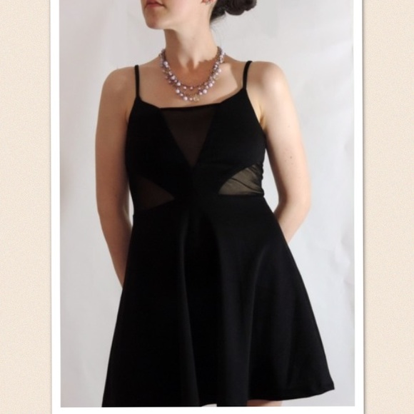 Black Knit/Mesh Tank Dress - Picture 2 of 3