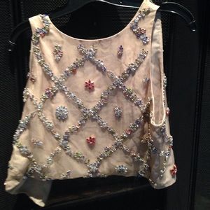 Alice+Olivia never been worn rhinestone top