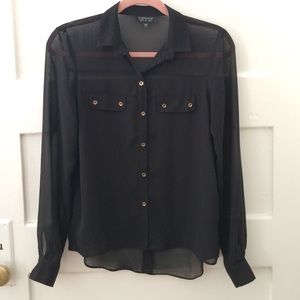 Topshop open back button down