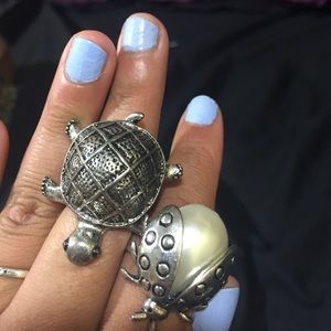 2 rings ladybug and turtle
