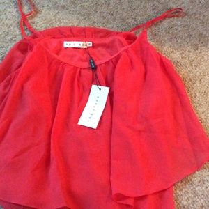 NWT Orange flowy tank top