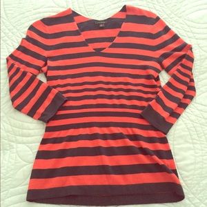 Ann Taylor sweater small; orange red and navy