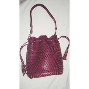 🔸SOLD 🔸Francesca's Maroon Bucket Purse