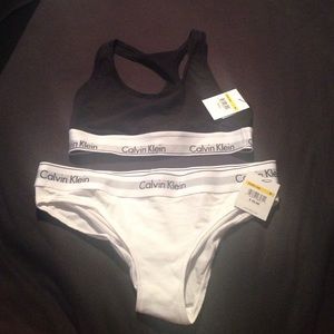 New Calvin Klein cotton sports bra and underwear