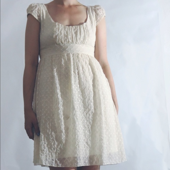 Eyelet Creme Dress - Picture 2 of 3