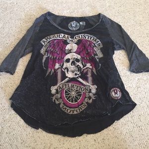 Affliction American customs black & grey shirt