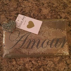 Felix Rey gold sequins clutch