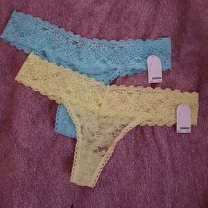 Two Jessica Simpson thongs Have Tags On