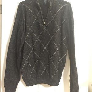 Dark grey, argyle men's sweater