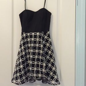 Formal B&W sequined above the knee dress