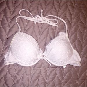 White Victoria's Secret Lace Swim Suit Top 34A