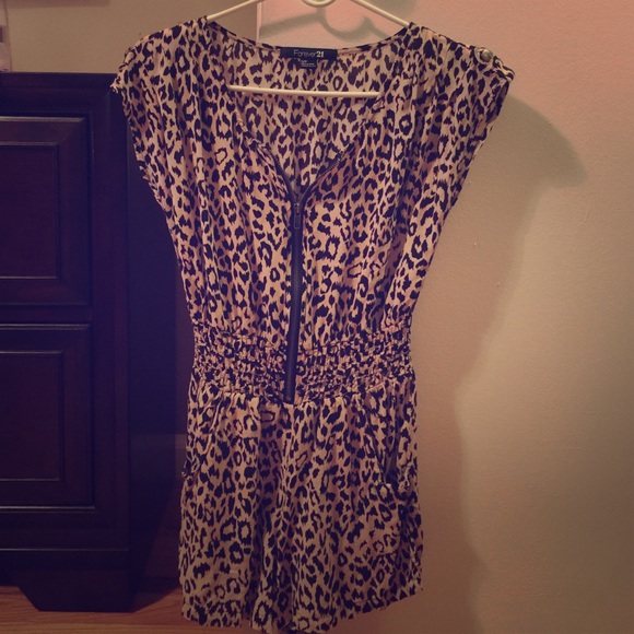 Forever 21 leopard print romper