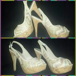 Cork high heels NWOT