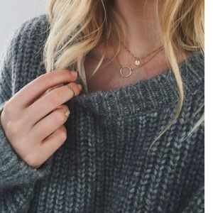 Dainty Silver Circle Necklace