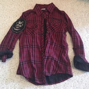 Harley Davidson women's flannel button up shirt