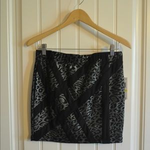 Black and Silver Leopard Skirt