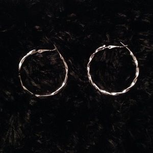 Silver colored hoop earrings
