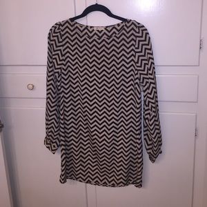 Cheveron long sleeve dress