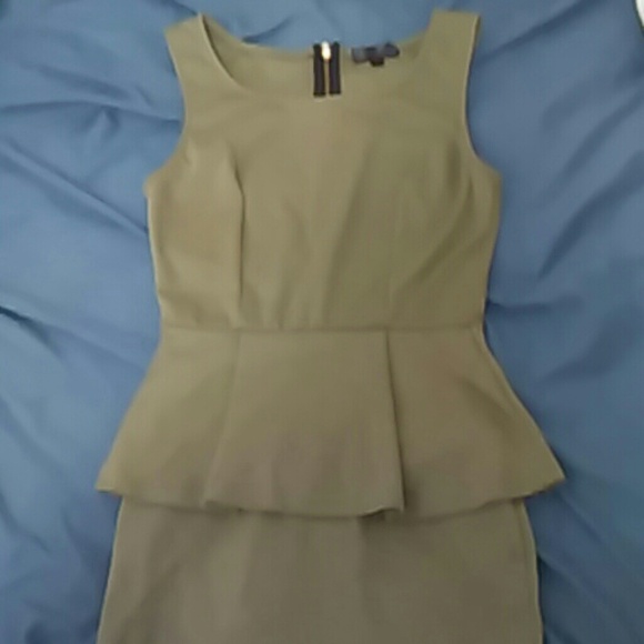Olive green peplum dress