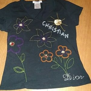 Christian Dior nwot black sz 12 beaded & sequins