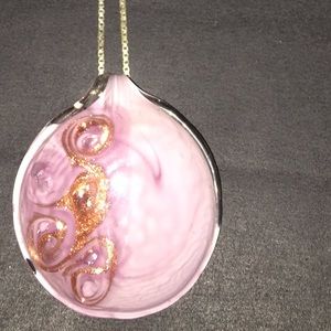 Vintage Murano glass necklace with silver chain