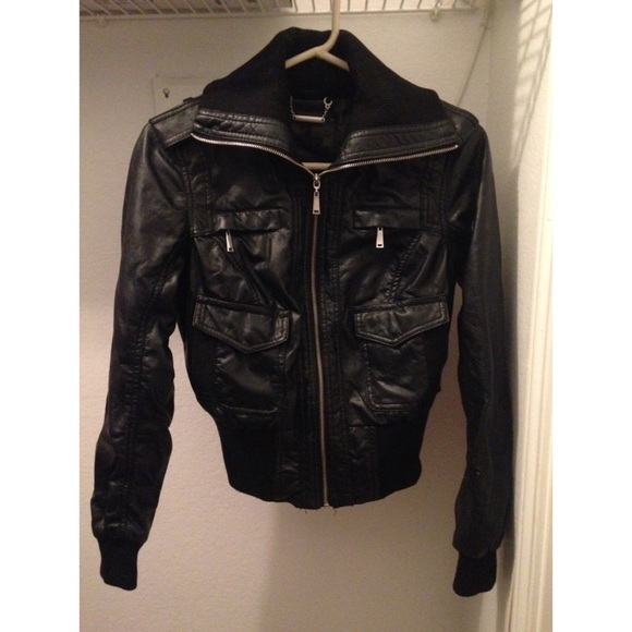 Black leather jacket