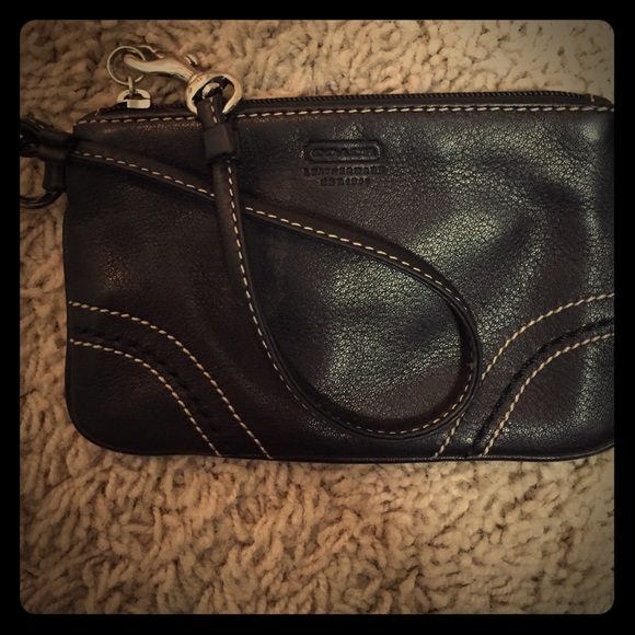 Coach wristlet. Black leather