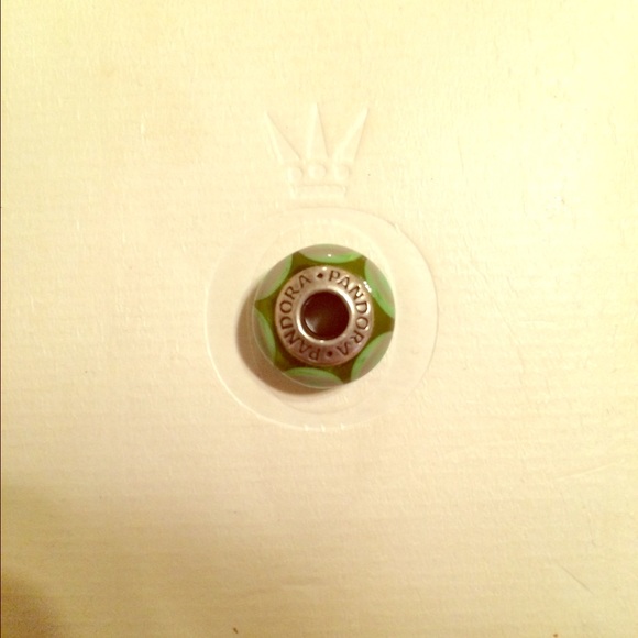 Authentic Pandora green and light purple charm