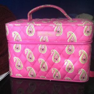 Vera Bradley make up box. Pink and green.