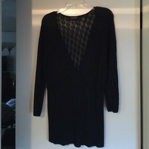 Shimmery black v neck top