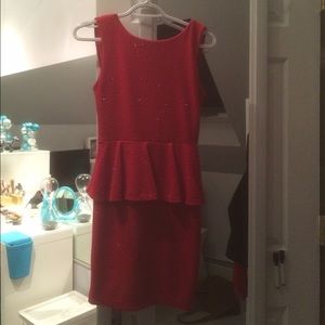 Red Tight Peplum Dress