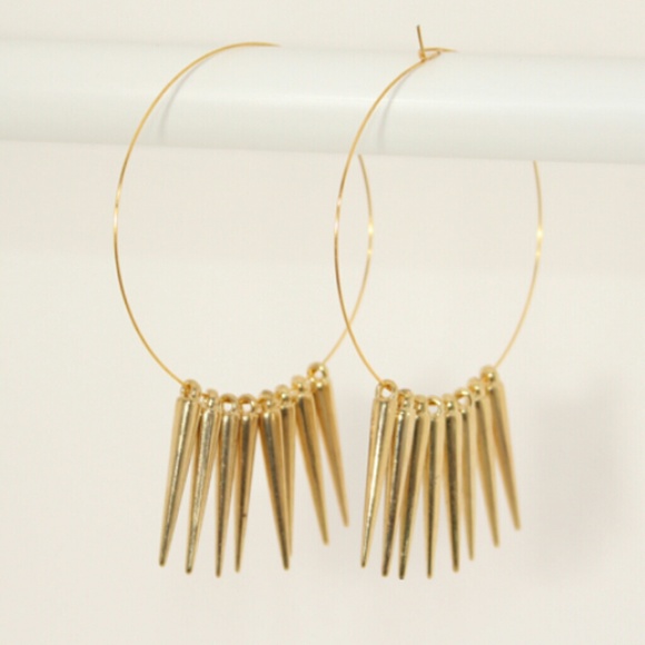 Handmade Huge Spike Hoops