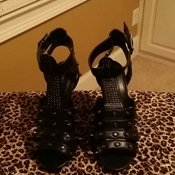 Black studded heels